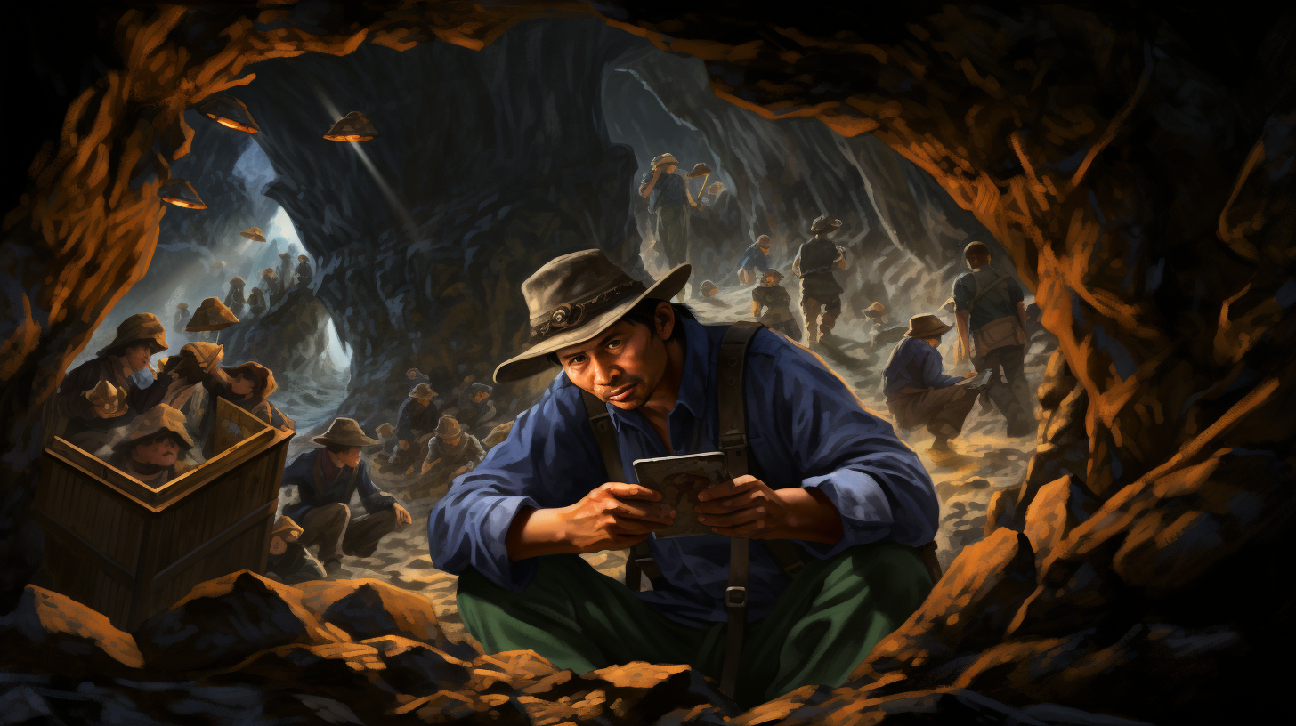 Chinese explorer showcasing cell phone screen