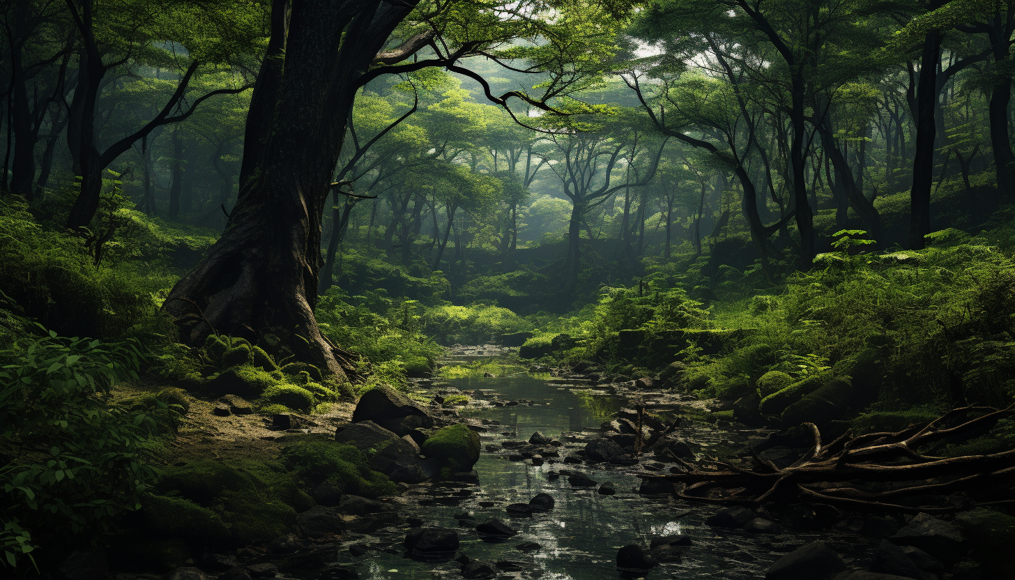 Stunning Chinese Forest with Small Tree