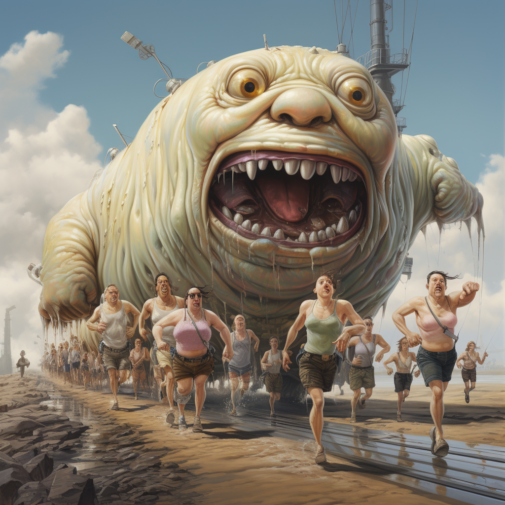 Chonky wonky dystopian surrealist runners image