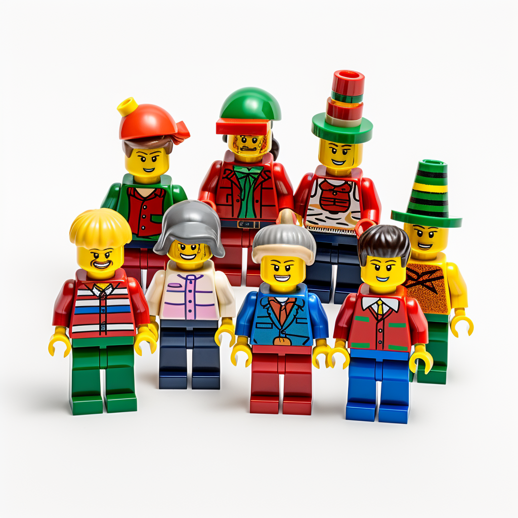 Colorful LEGO Christmas Family Scene