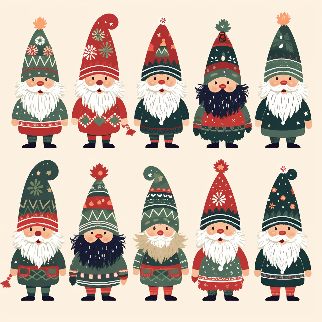 Christmas Gnomes with Holiday Decorations