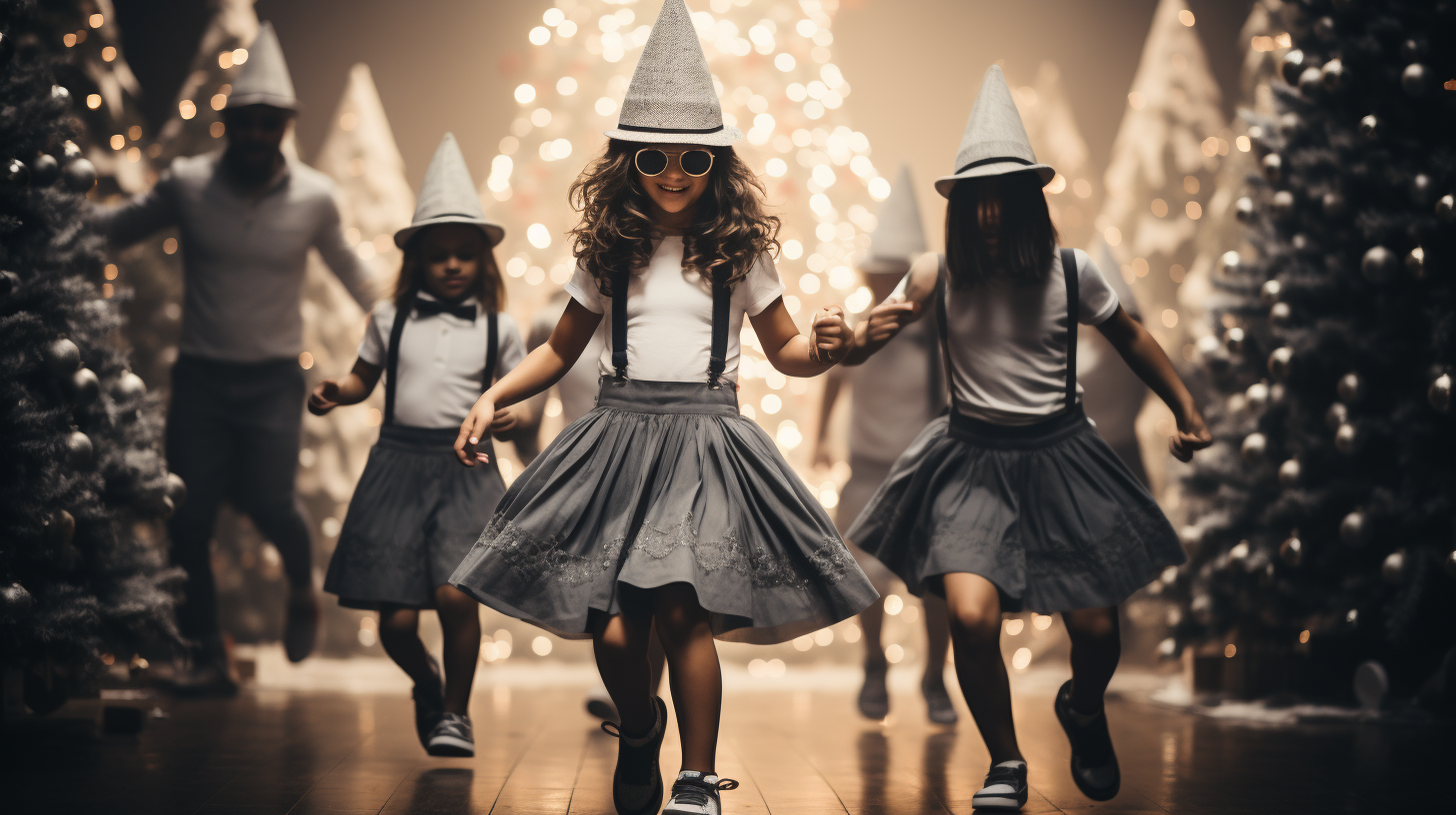 Festive Christmas dance by children