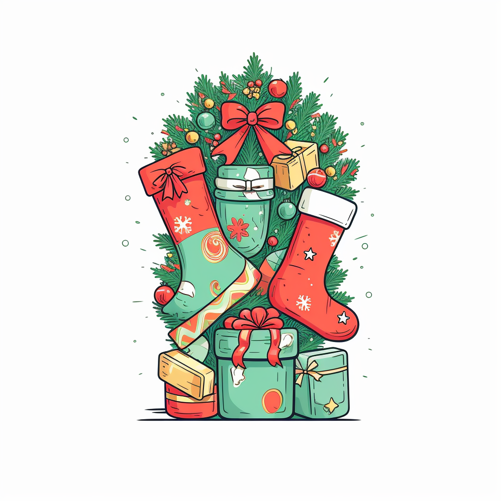 Cute Christmas sock with gifts