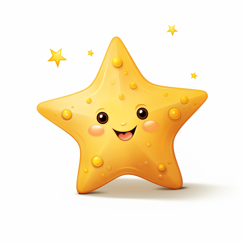 Yellow cartoon Christmas star illustration