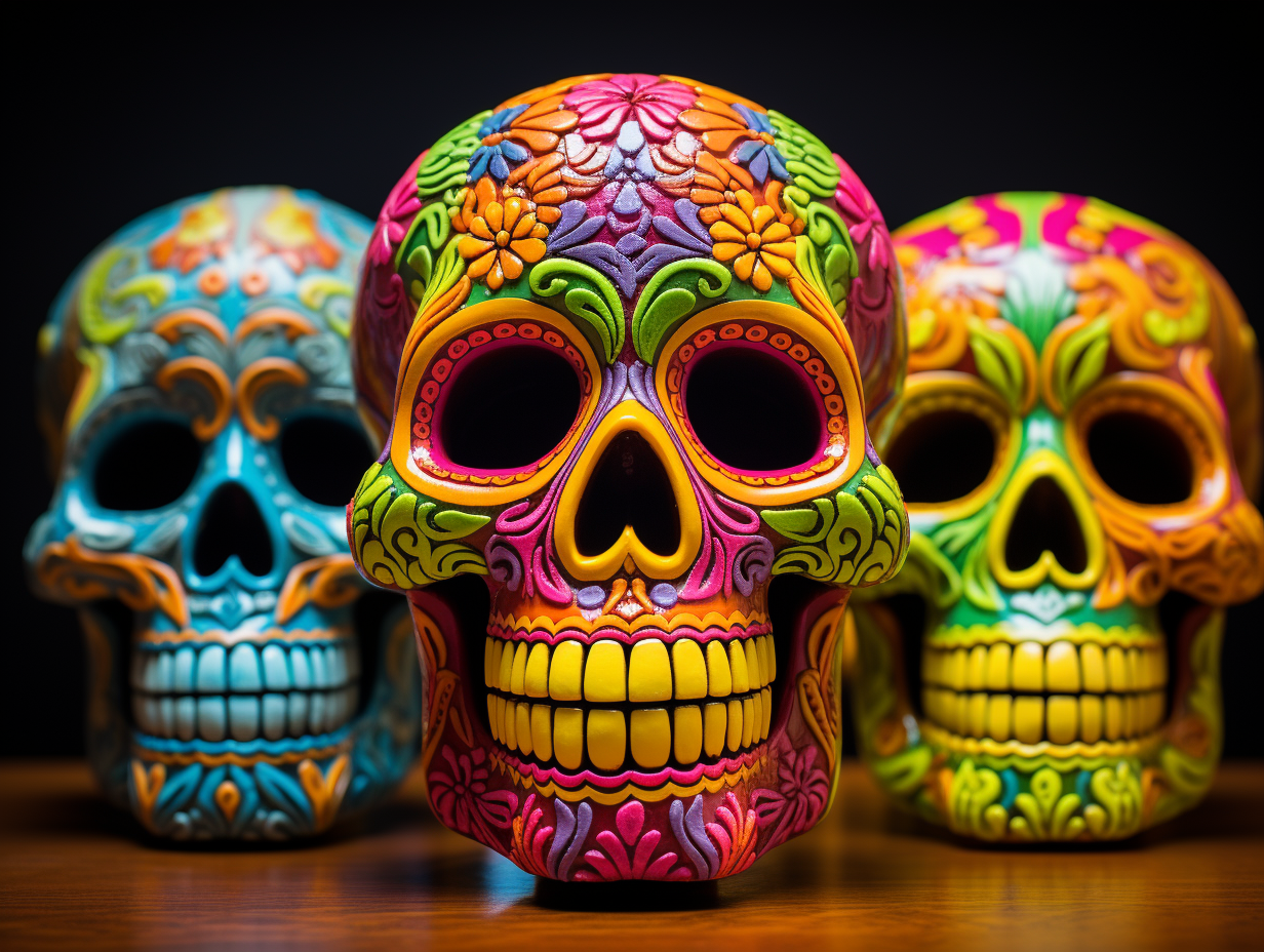 Colorful skulls for Mexican holiday