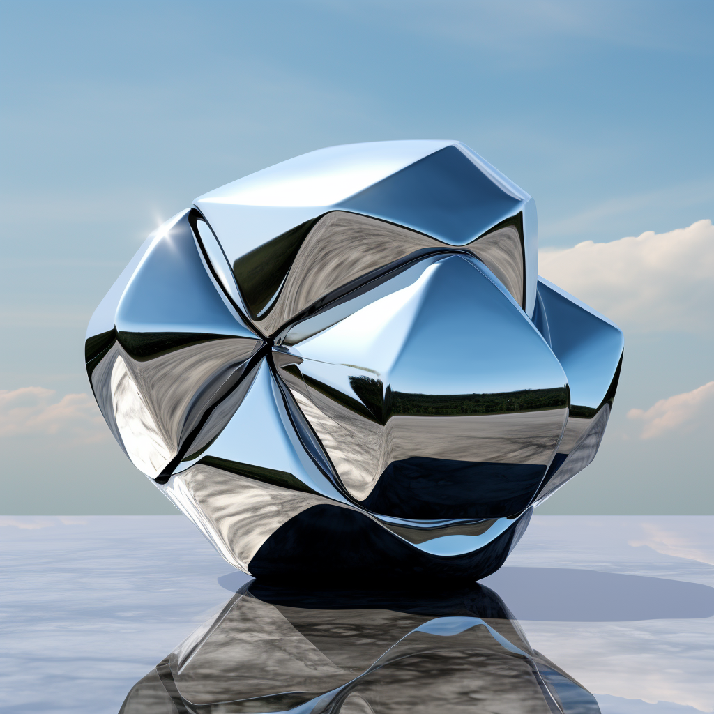 Chrome geometric figure without edges