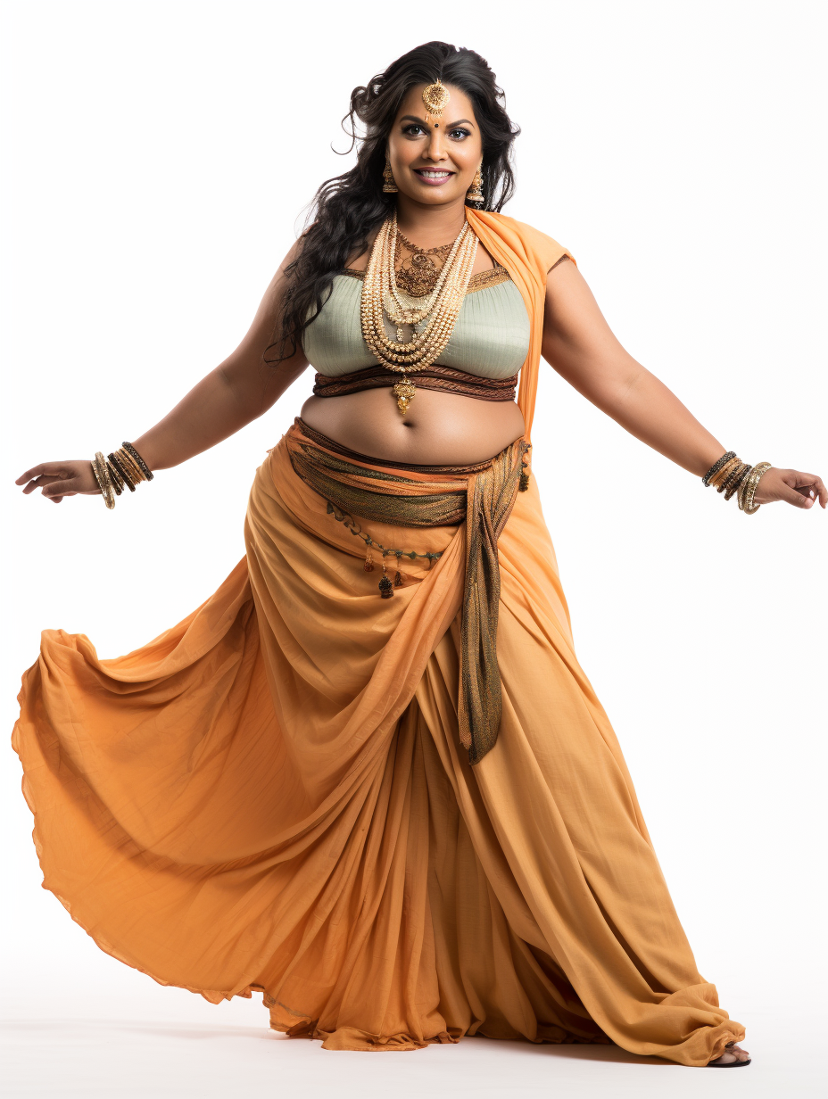 Beautiful Lakshmi Devi Costume on Chubby Brown Lady