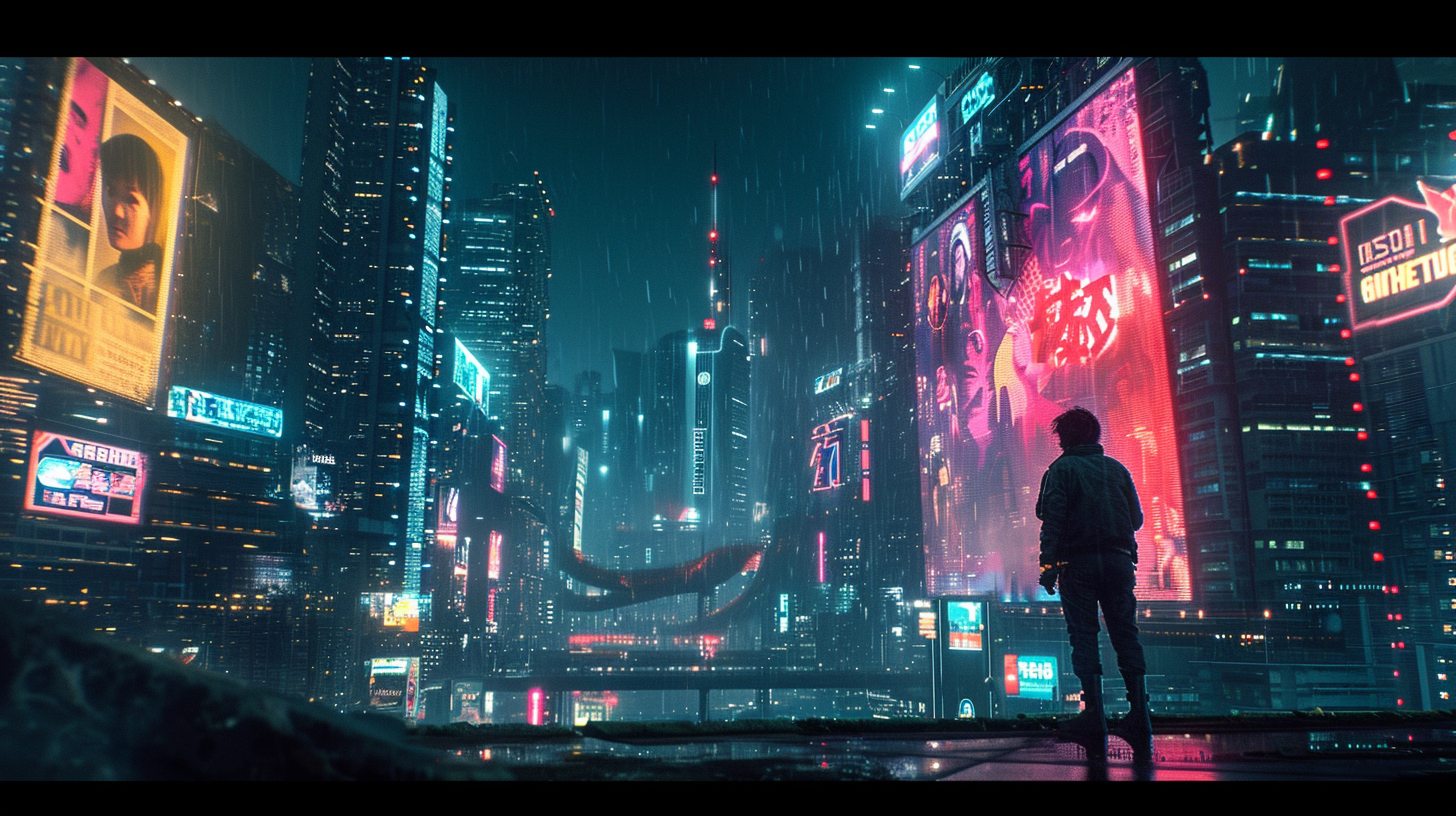 Night city cyberpunk photo