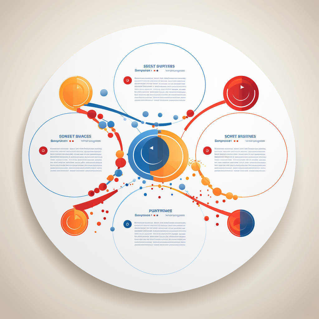 Illustration of Circle Infographic with Three Pillars