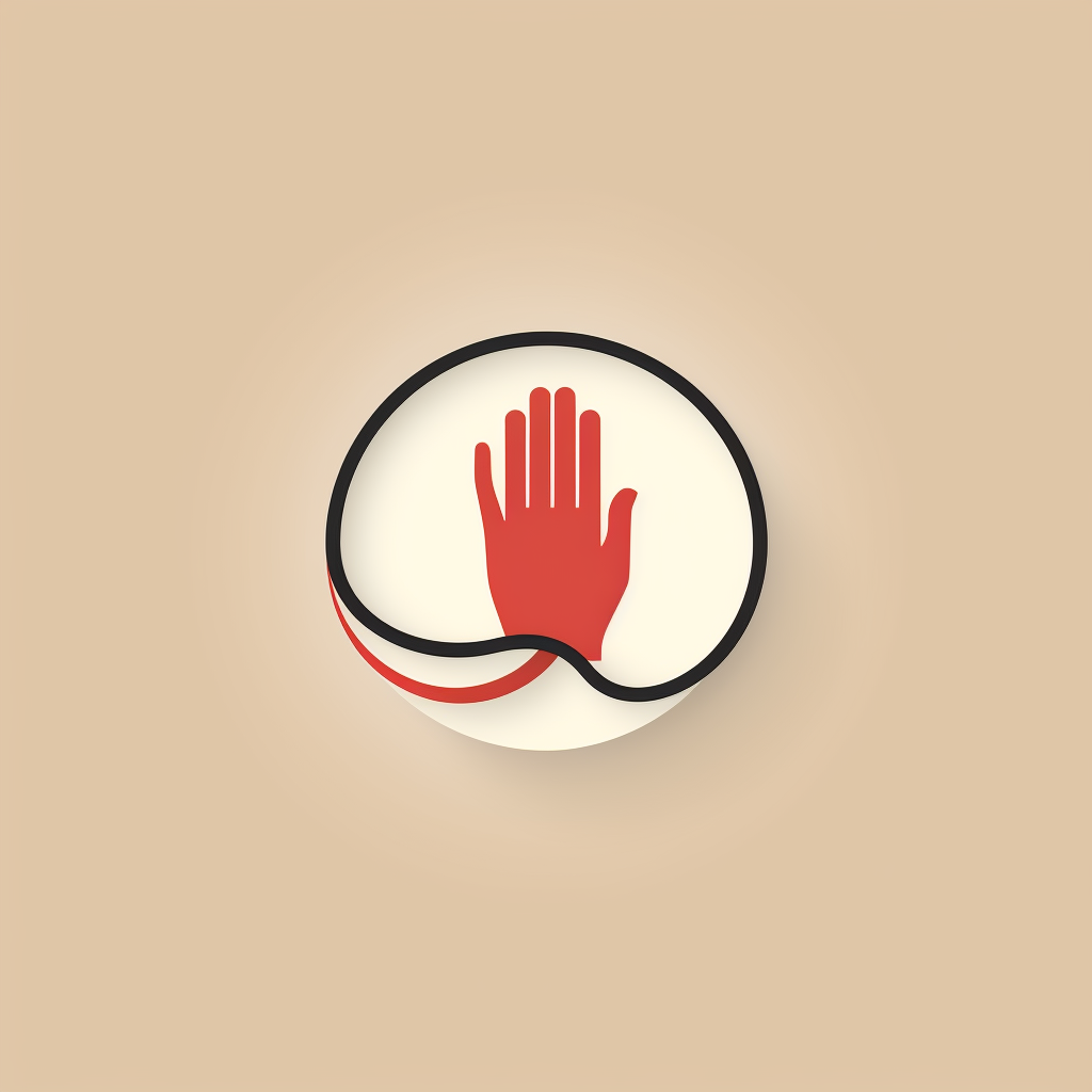 Minimalist hands holding circle logo