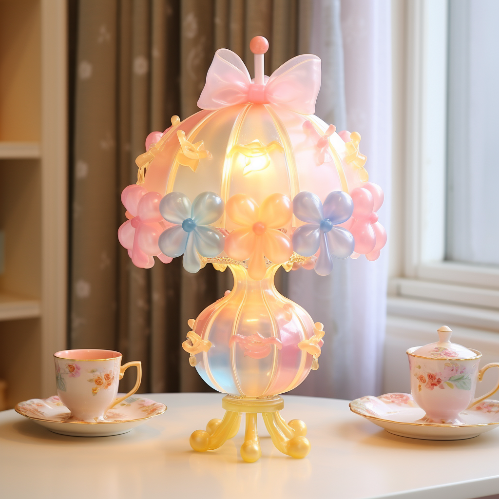 Cute lamp with pastel bulbs