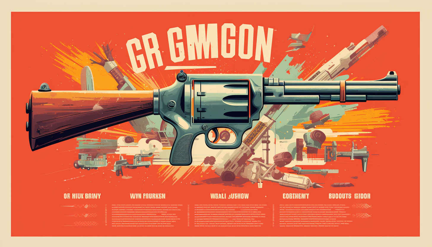 Colorful gun show poster design