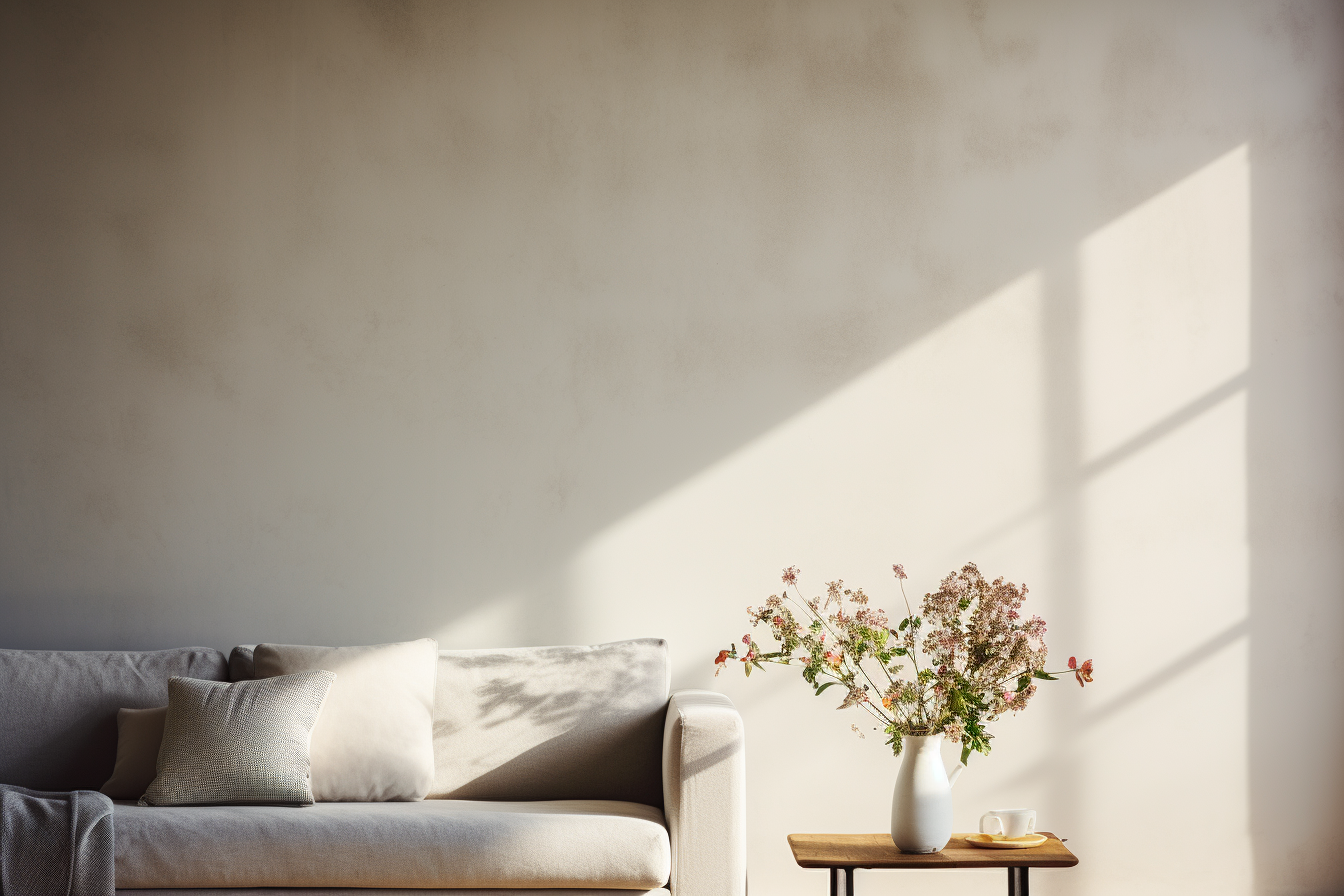 Light grey painted wall in livingroom