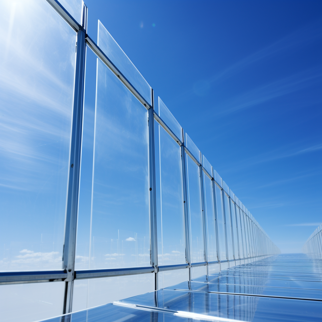 Clear Polycarbonate Panels against Blue Sky