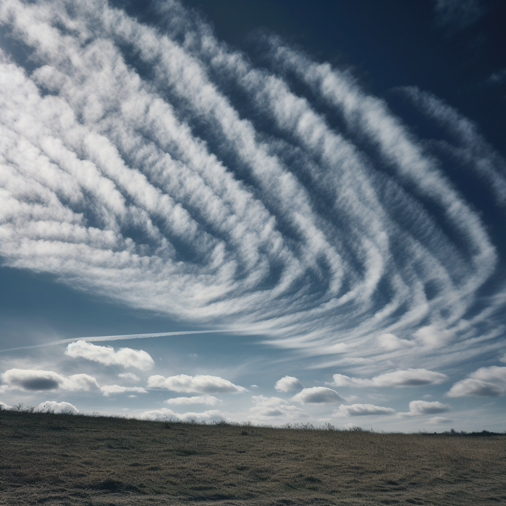 Cloud blowing in wind, simple lines