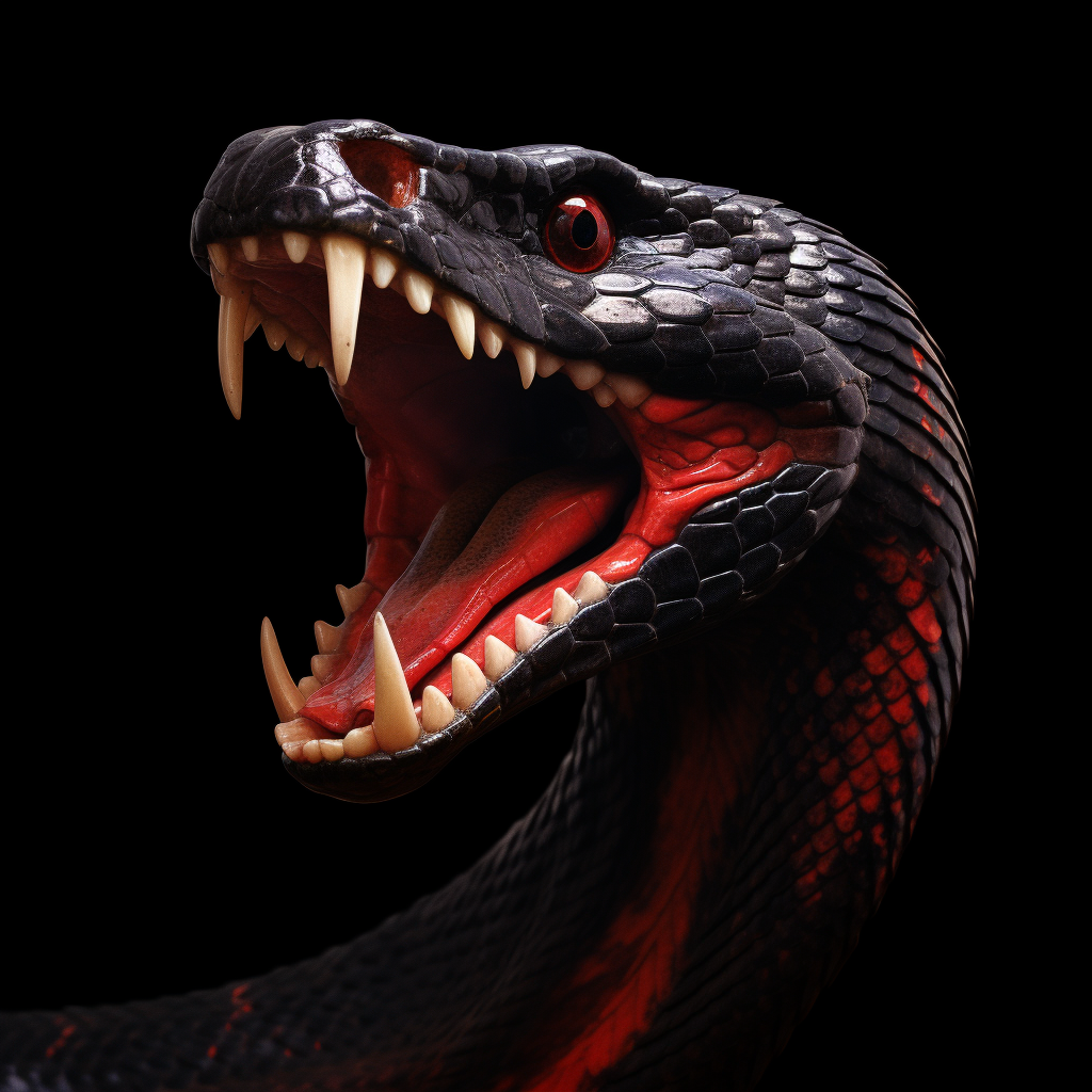 Cobra Head Open Mouth Linear Style