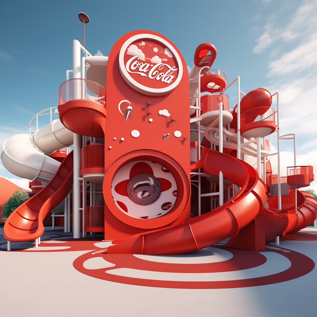 Coca Cola playground with colorful circles