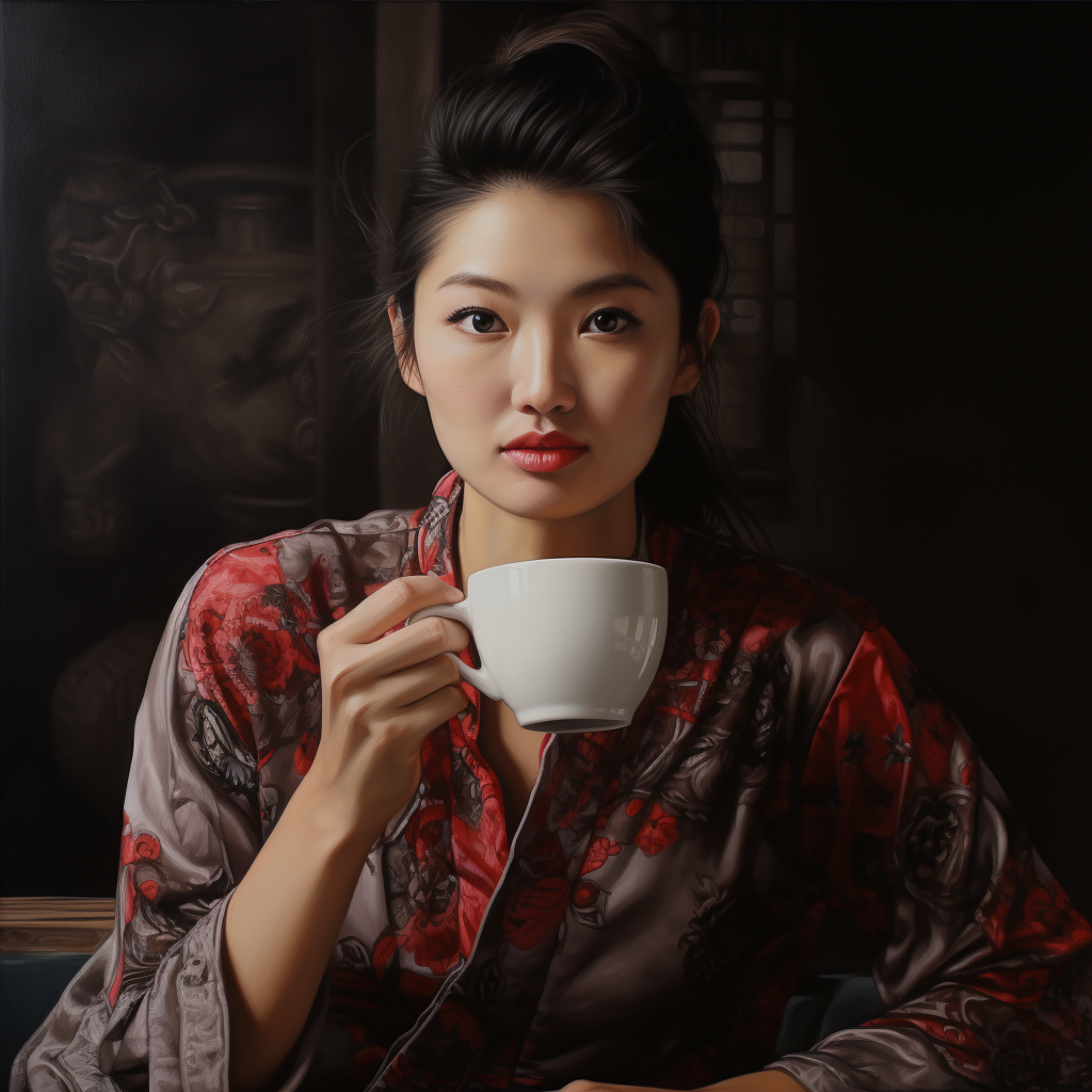 Coffee Drinking Chinese Image