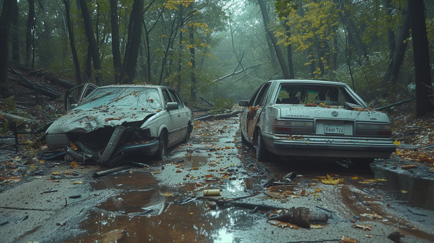 Sedan and Station Wagon Collision