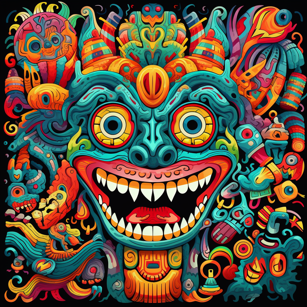 Mexican monster in vibrant colors