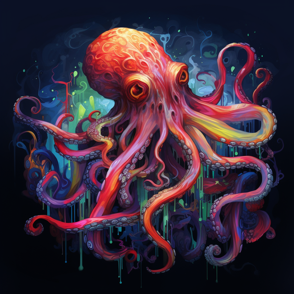 Colorful Serious Octopus Picture