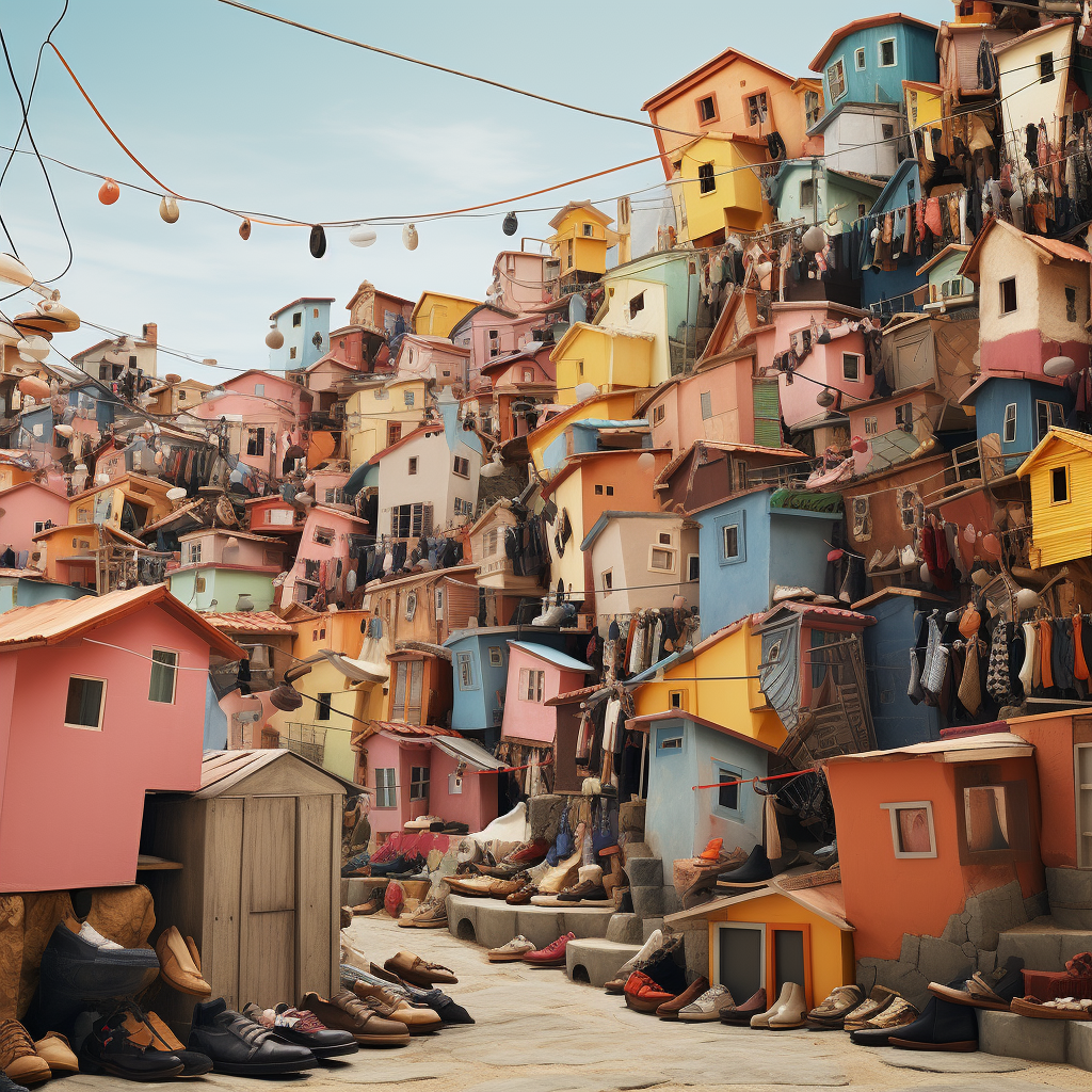 Shoe-filled Colorful Village