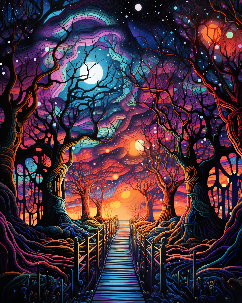 Vibrant pathways creating a bridge