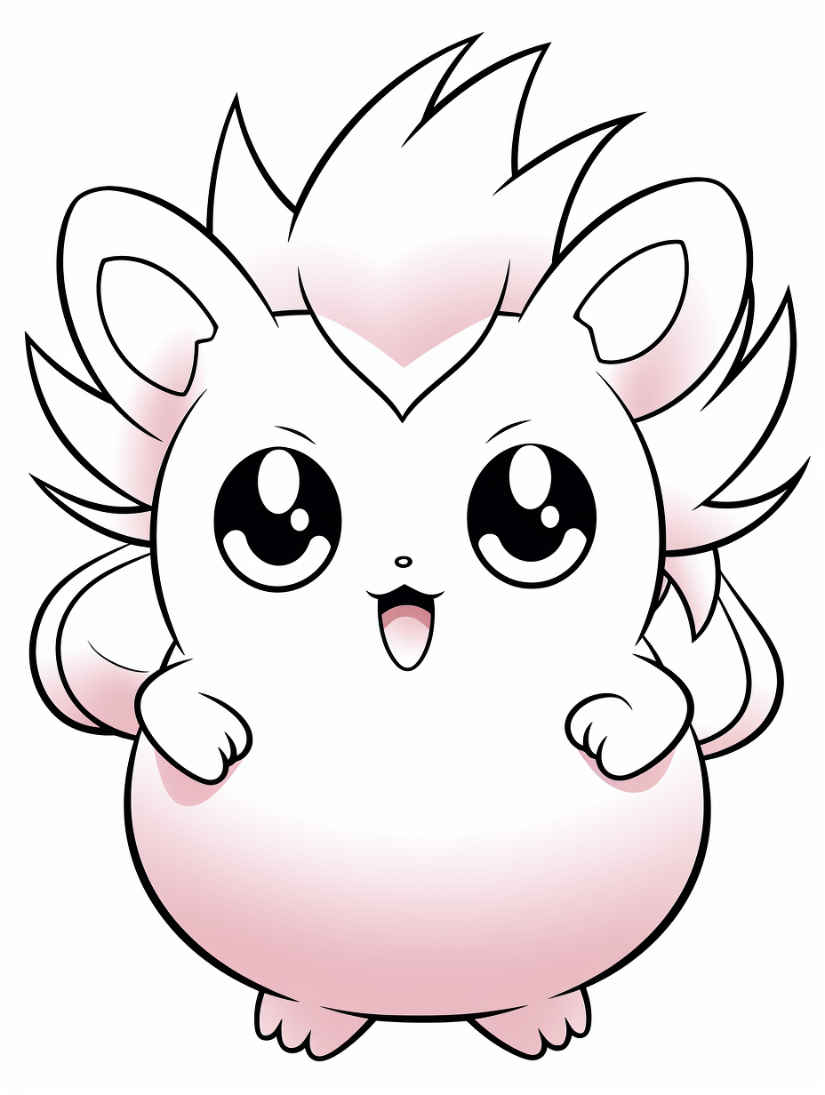 Adorable Jigglypuff coloring book page