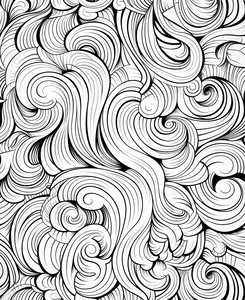 Coloring Page with Vintage Pattern Cartoon