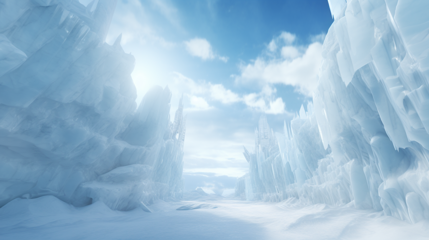 Exhilarating view of colossal ice wall reaching the sky