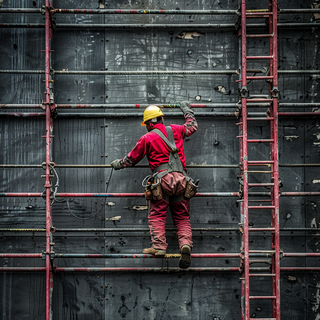 Construction worker accident helmet gloves