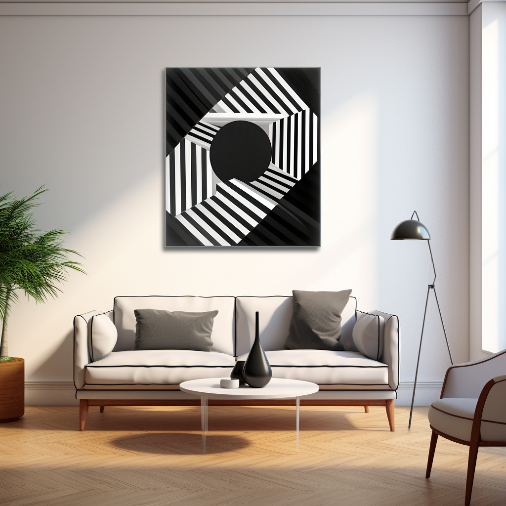 Contemporary modern art illustration in black and white