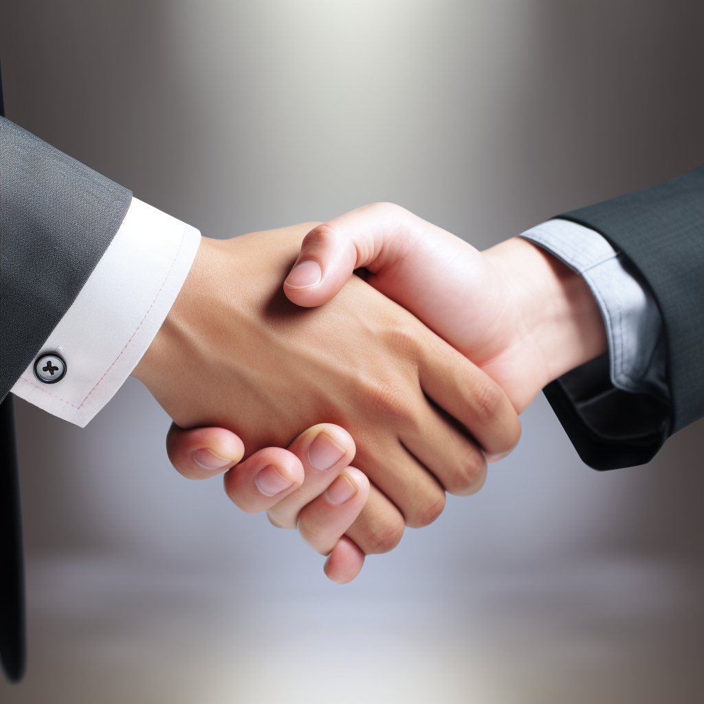 Corporate success with happy customer