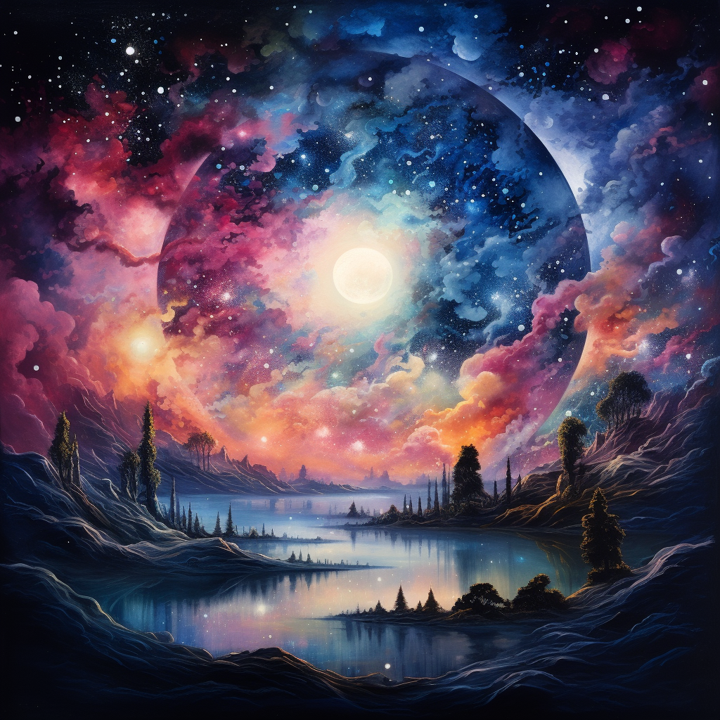 Captivating cosmic artwork with magical starry skies