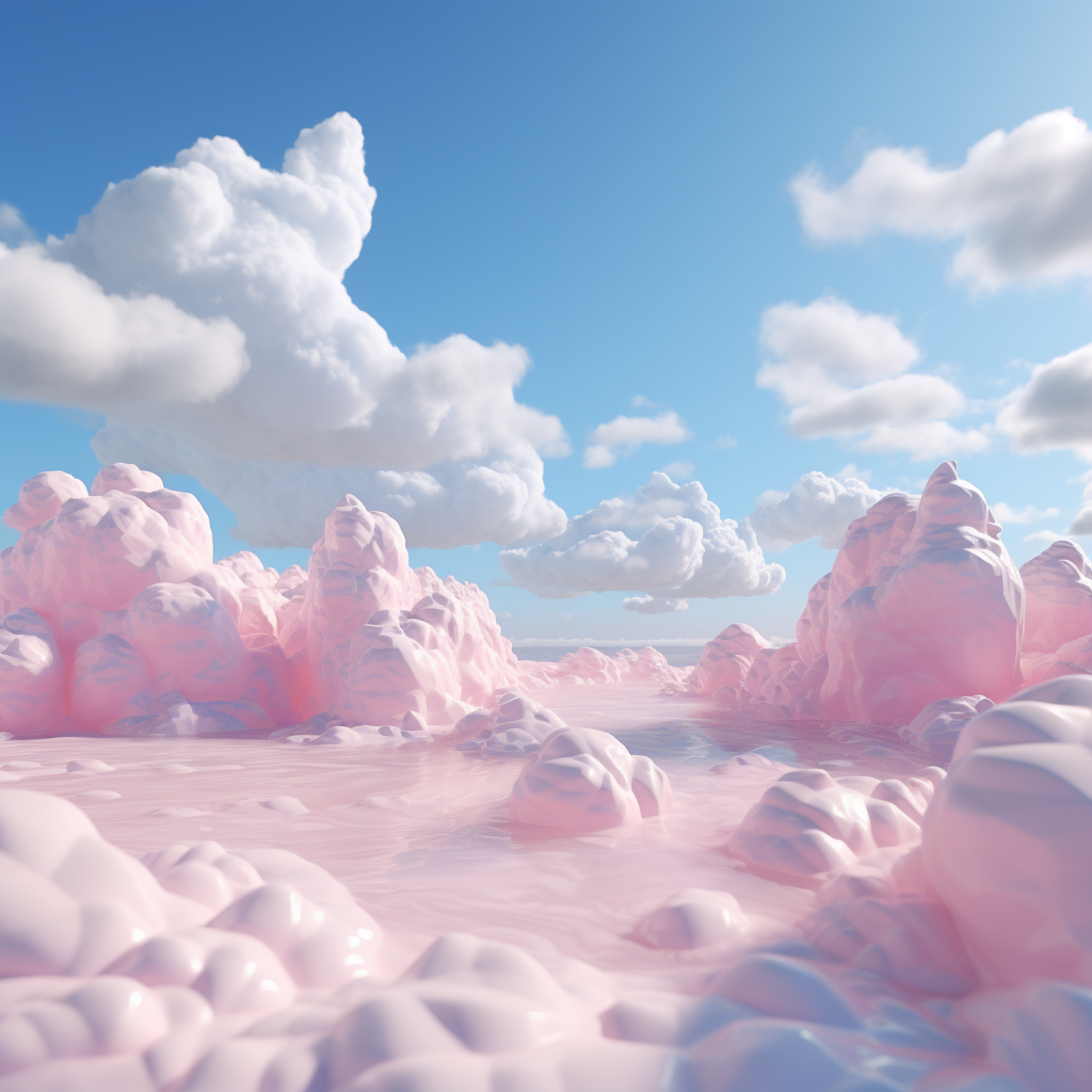 Whimsical cotton candy clouds in stunning animation