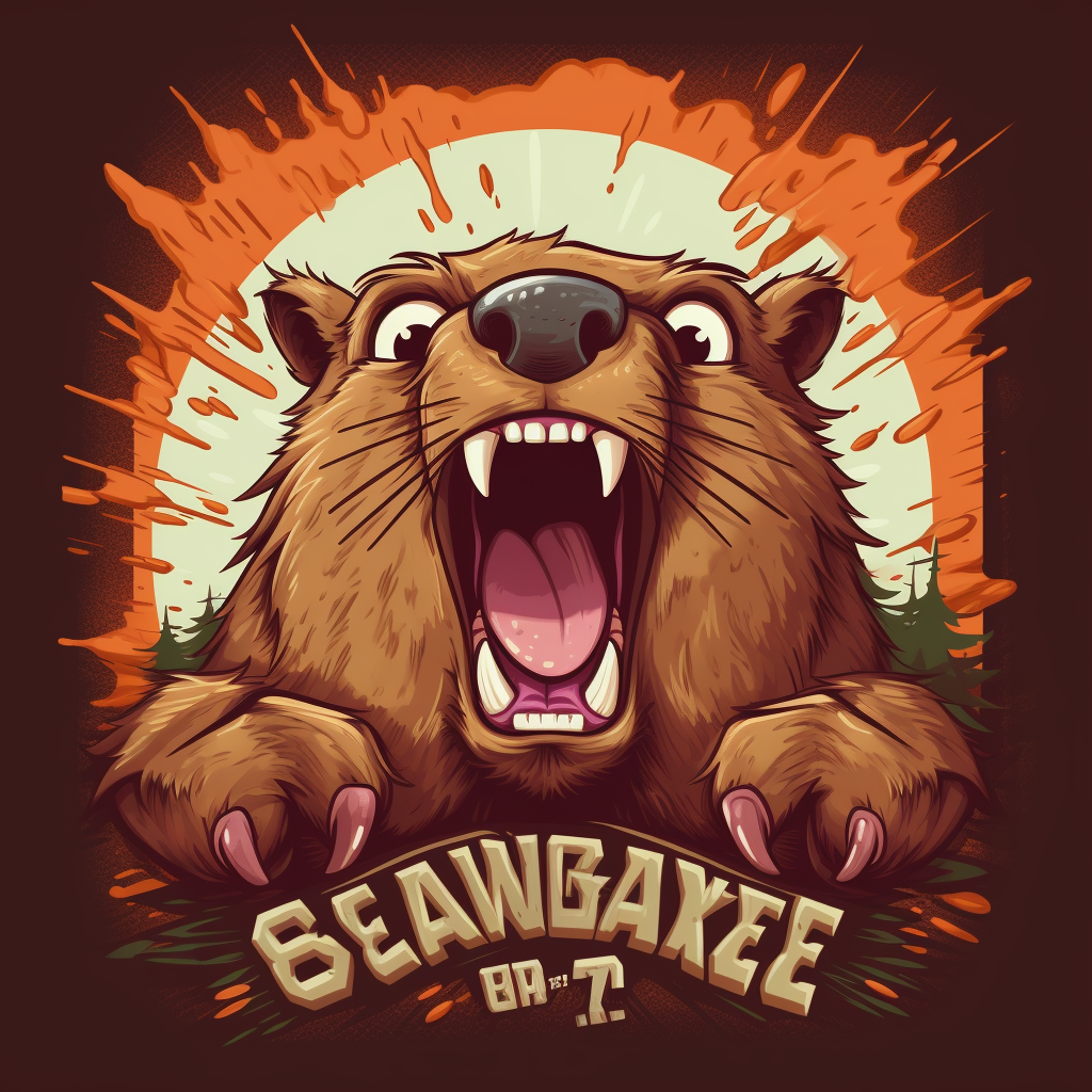 Screaming beaver cartoonic image