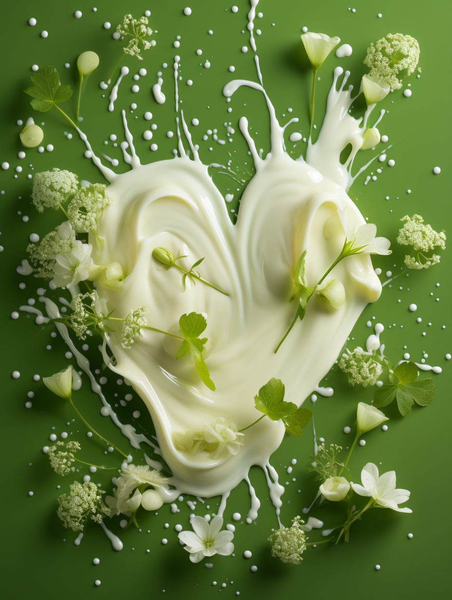 Cream Lemongrass Waterfall with Hearts