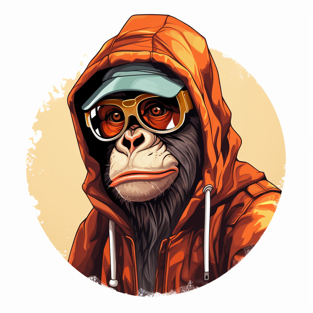 Monkey wearing cap illustration