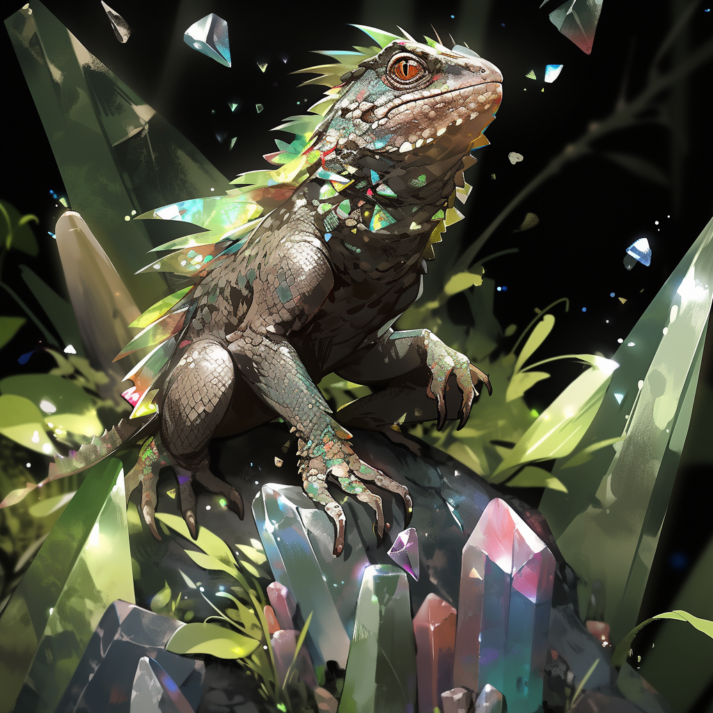 Crystal Infused Lizard Anime Art