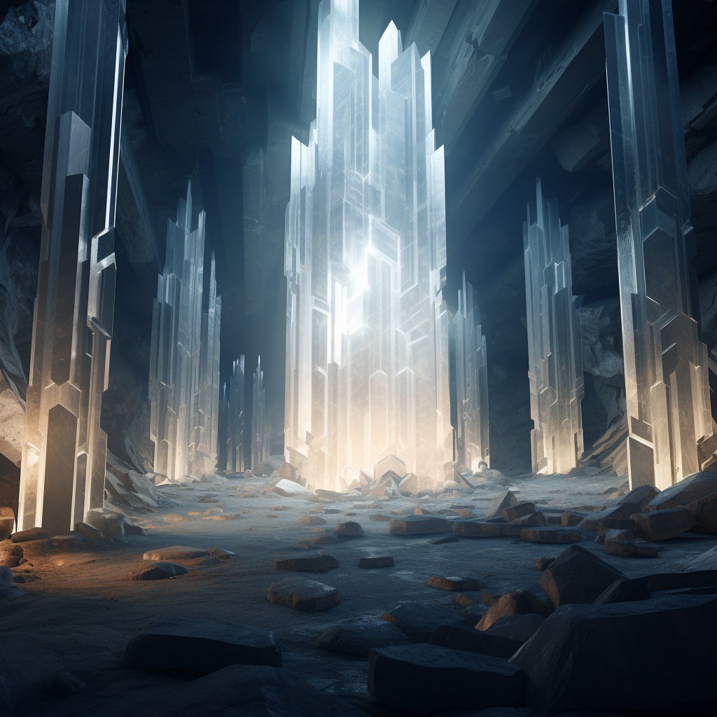 White crystal mine pillars