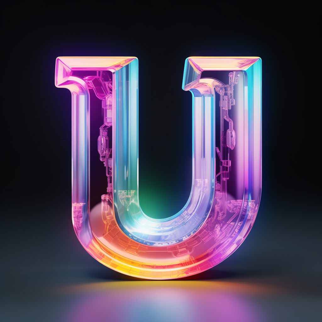 Crystal polygon UL icon in neon colors