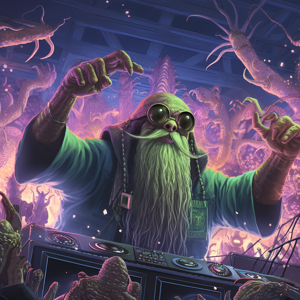 Enigmatic Cthulu throws epic rave