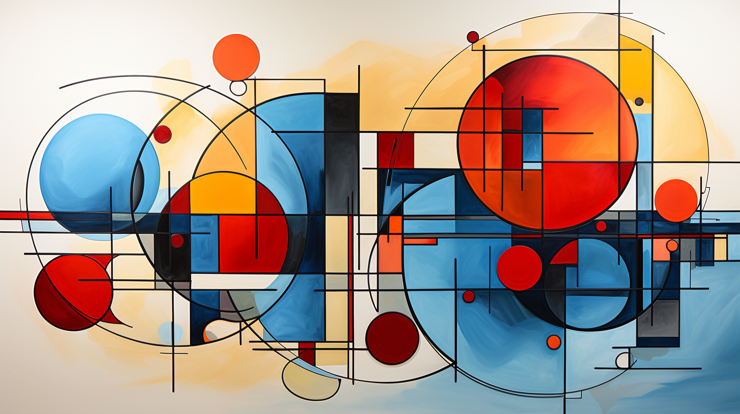 Colorful cubist art with geometric shapes