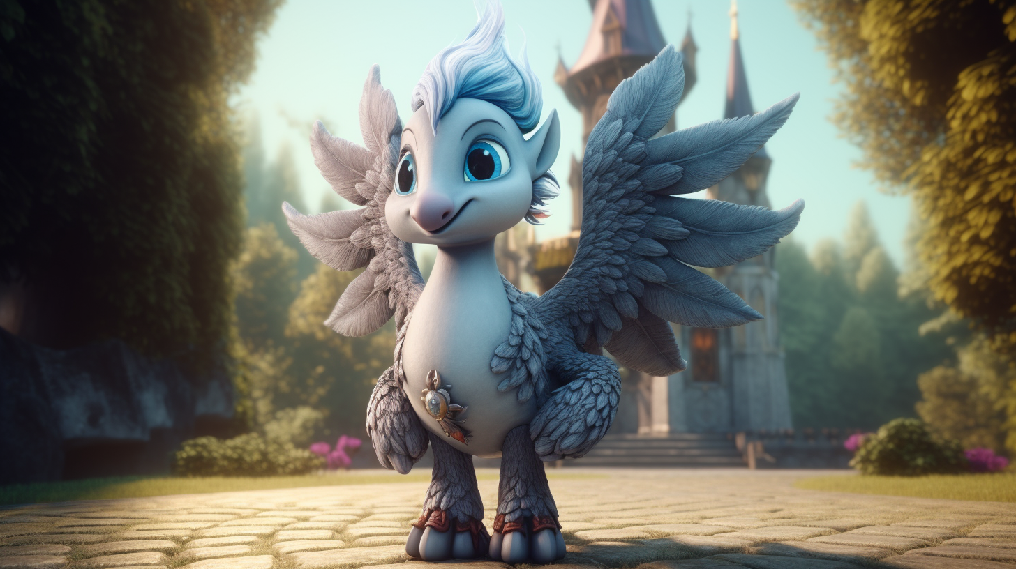 Cute Alicorn in Front of Magical Castle