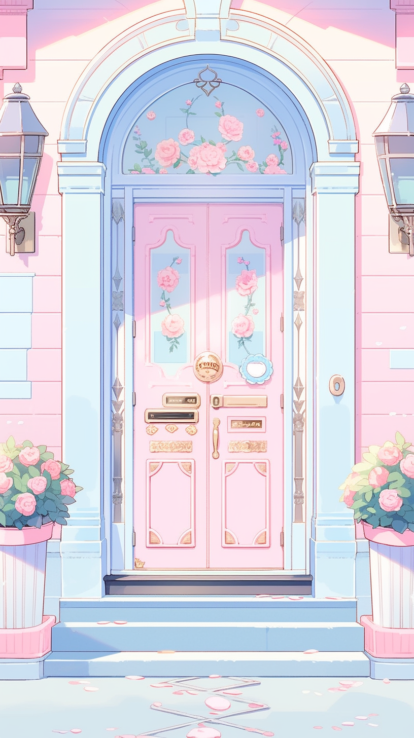 Cute anime aesthetic Sanrio style door