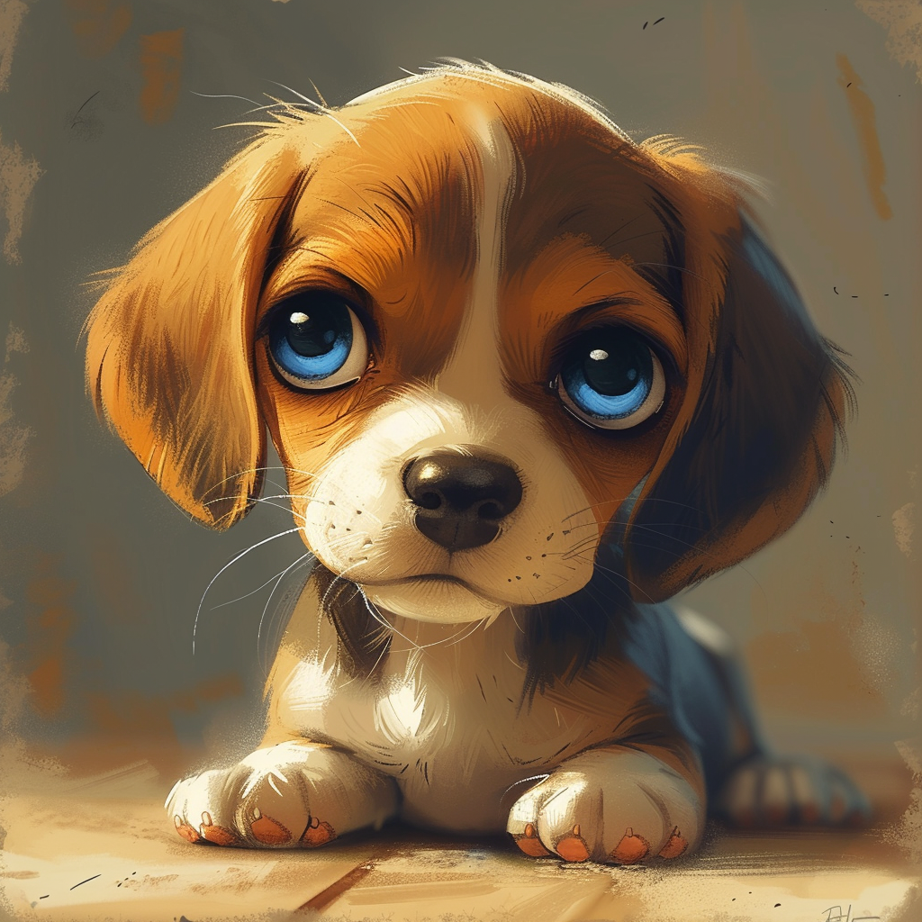 Cute baby Beagle with playful and adorable expression