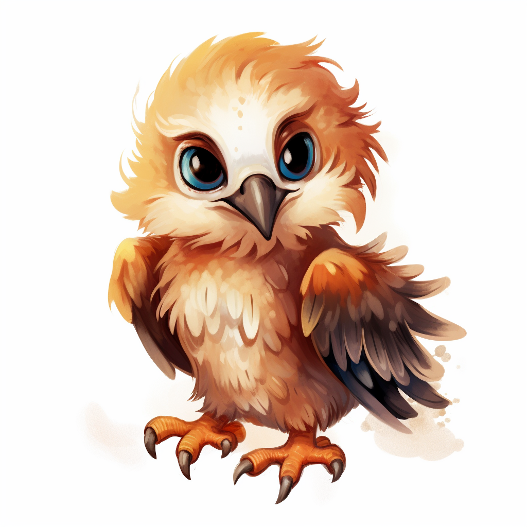 Cute baby eagle with warm colors