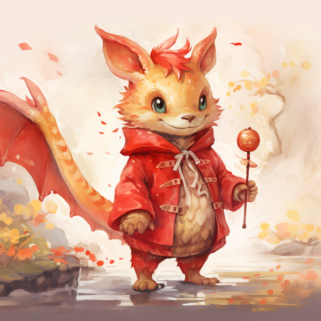 Cute Dragon in Red Coat