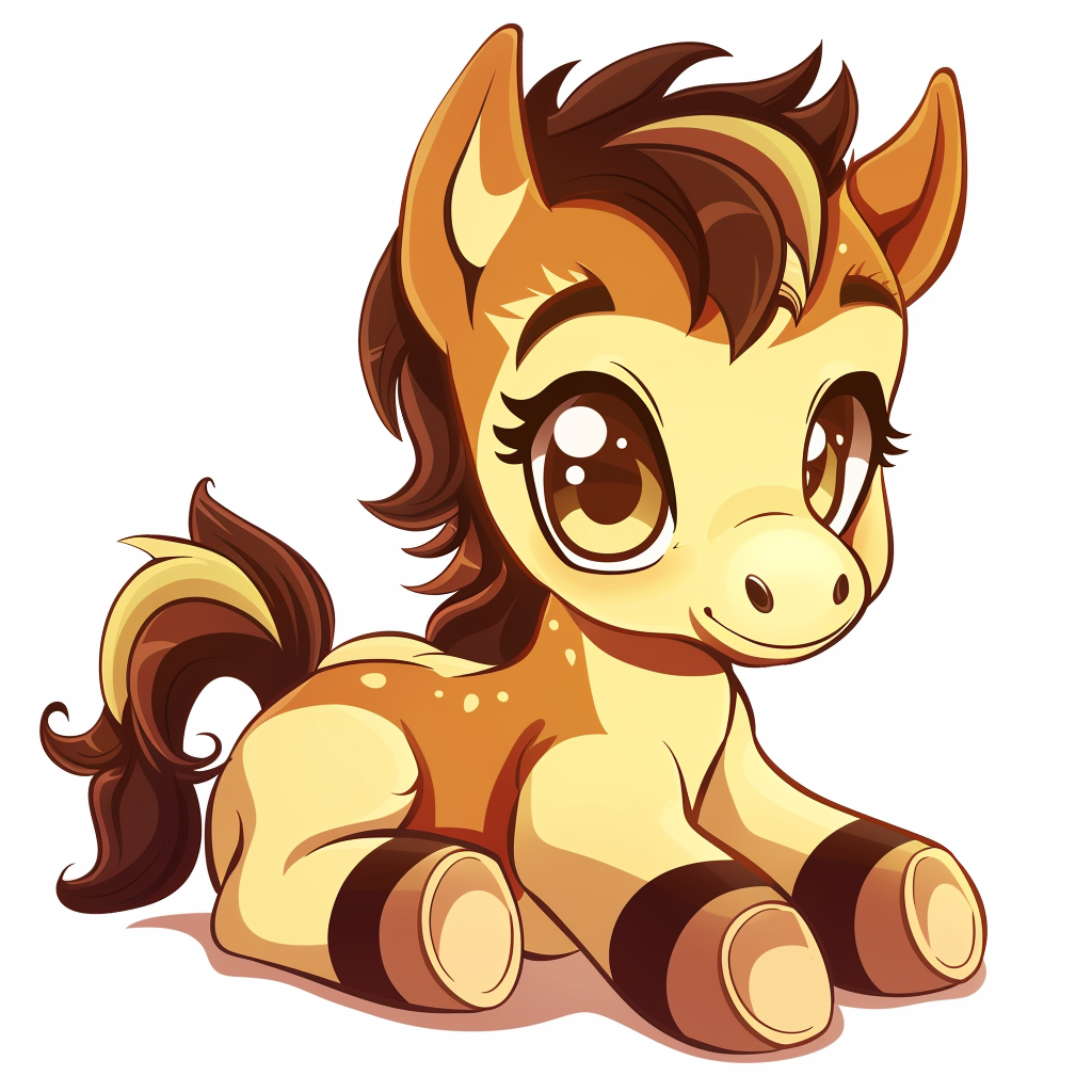 Small brown foal illustration