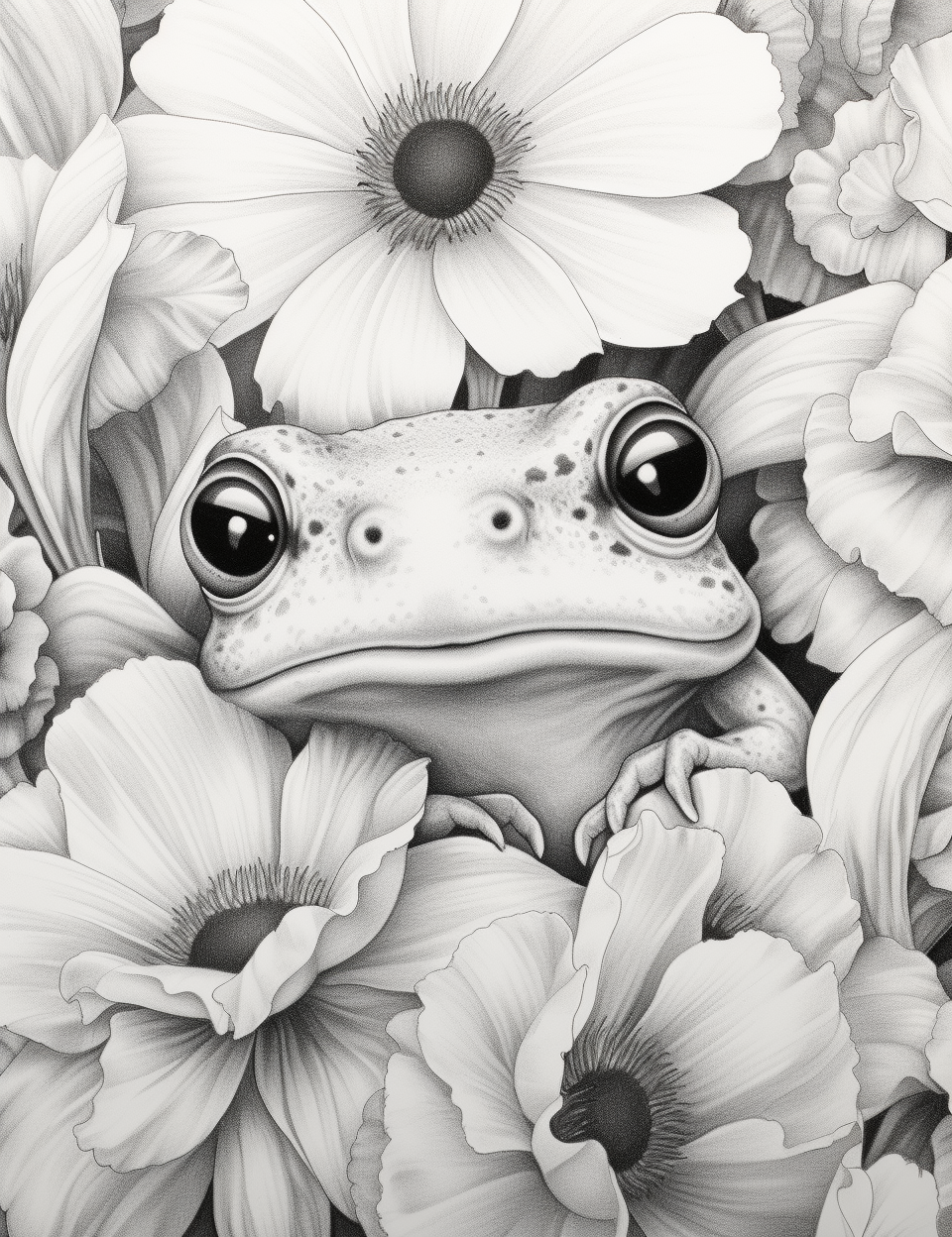 Cute Frog on Flower